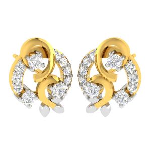 Buy Avsar 18 (750) Yellow Gold And Diamond Swara Earring (code - Ave441a) online