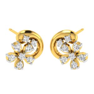 Buy Avsar 18 (750) Yellow Gold And Diamond Arvika Earring (code - Ave450a) online