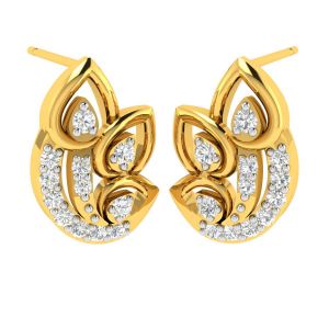 Buy Avsar 18 (750) Yellow Gold And Diamond Samidha Earring (code - Ave458yb) online