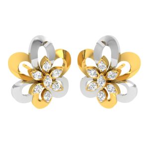 Buy Avsar 18 (750) Yellow Gold And Diamond Rinku Earring (code - Ave464ya) online