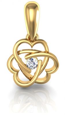 Buy Avsar Real Gold and Diamond Heart Pendant online