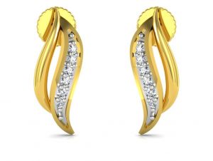 Buy Avsar Real Gold and Cubic Zirconia Stone Divya Earring online