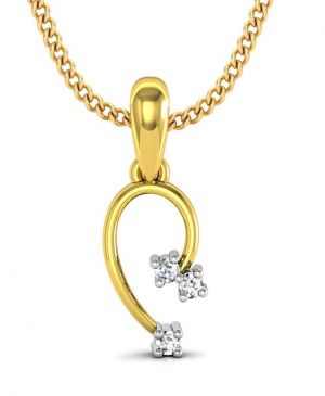 Buy Avsar Real Gold and Cubic Zirconia Stone Sachi Pendant online