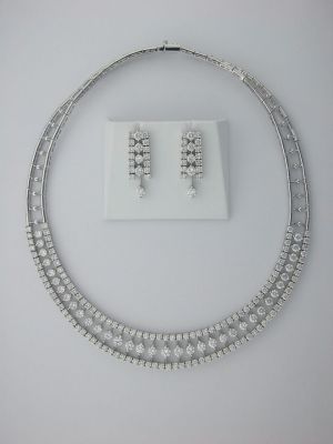 Diamond 14k White Gold Wedding Necklace Set Online Best Prices Diamond 14k White Gold Wedding Necklace Set