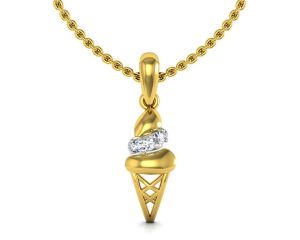 Buy Avsar Real Gold and Cubic Zirconia Stone Namrata Pendant online