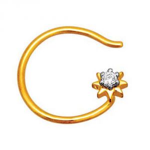 Buy Avsar Real Gold And Diamond Radhika Nose Ring ( Code - Uqno012n ) online