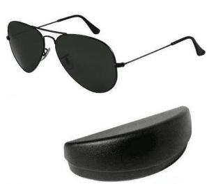 Buy Black Mens Stylish Aviator Sunglasses With Hard Carry Case online