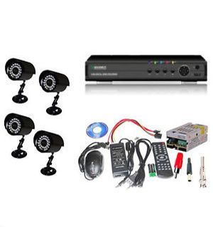Buy Home Security Package Set Of 4 Night Vision Cctv Bullet Cameras With Dvr N Other Accessories online