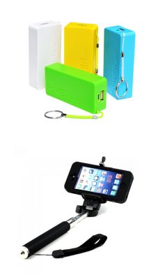 Universal 5600 MAH Power Bank With Monopod Selfie Stick