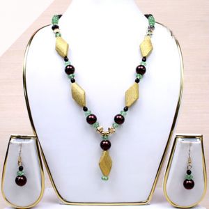 Antique Jewellery Metal Necklace Earring Set Pendant -121