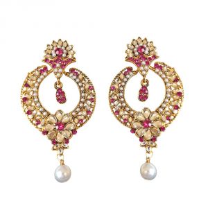 Surat Diamond Trendy Pink White Coloured Stone S Pearl Surat Diamond Trendy Pink White Coloured Stone S Pearl Gold Plated Chand Bali Earrings Pse21 Online Best Prices In India Rediff Ping