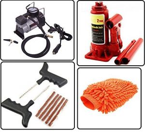 Buy Autostark Car Accessories Combo Air Compressor 2 Ton Hydraulic Bottle Puncture Repair Kit Microfibre Cloth For Chevrolet Optra online