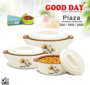 Buy Bms Goodday Plaza Insulated Hot Pot Casserole Gift Set, 3 PCs ,with Free 650ml Bowl online