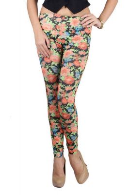 Buy Multi Polyester, Spandex Luscious Floral Print Legging. online