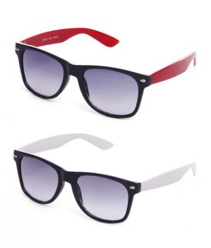 Buy Indmart White And Red Wayfarer Sunglasses online