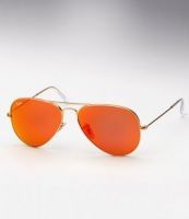 Buy Aviator Style Sunglasses For Women Golden Frame/orange Mirror Lens online