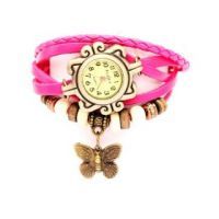 Buy Women Leather Vintage Bracelet Watch Pink online
