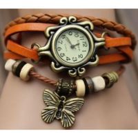 Buy Vintage Leather Watch Orange online