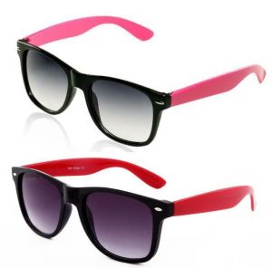 Buy Men & Women Combo - Black With Red Wayfarer & Pink Wayfarer Style Sunglass online