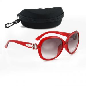 Buy Brooch Red Tie Sunglass With Hard Case online