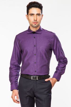 Buy Dapper Homme Purple Color Egyptian Cotton Slim Fit Shirt For Men Online Best Prices In India Rediff Shopping