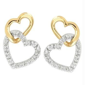 Ag Real Diamond Gold Silver Heart Shape Earring Online Best Ag Real Diamond Gold Silver Heart Shape Earring Online