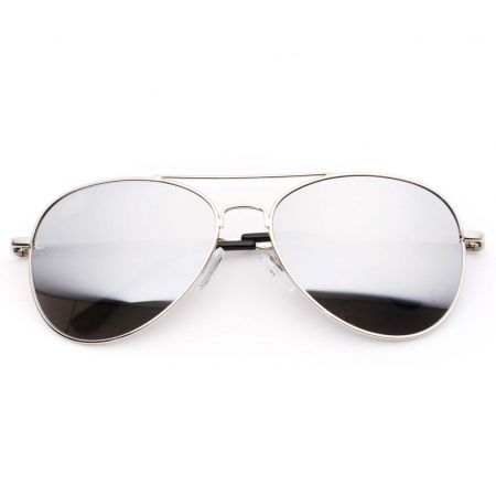 Aviator Sunglasses Silver Frame, Black Frame Silver Mirror Sunglasses