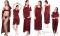 Fasense Women 6 PCs Set Nightwear Set Nighty Robe Top Barmuda Sleepwear