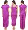 Fasense Women's Satin 6 PCs Nighty, Wrapgown,top,pyjama,bra & Thong Gt001 A