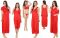 Fasense Women's Satin 6 PCs Nighty, Wrapgown,top & Capry,bra, Thong Gt002 E