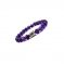 Amethyst Crystal 8 MM Buddha Powered Stretch Bracelet For Reiki Healing - ( Code - Amebdbr8 )