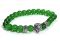 Lion Head Protection Charm Green Crystal Bracelet For Men And Women