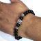 Lion Head Protection Charm Black Onyx Crystal Bracelet For Men And Women