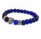 Lion Head Protection Lucky Charm Blue Crystal Bracelet For Men And Women
