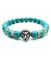Turquoise With Lion Head Protection Charm Crystal Bracelet For Men And Women