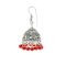 Frabjous Beautiful Red Pearl Oxidized Silver Designer Wedding Jhumki Earrings Combo For Womens