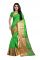Mahadev Enterprises Perot Green Cotton Silk Jequard Border Weaving Saree With Running Blouse Pics