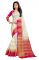 Mahadev Enterprises White And Pink Kanjiwaram Silk Saree With Running Blouse Pics
