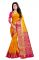 Mahadev Enterprises Chiku And Pink Kanjiwaram Silk Saree With Running Blouse Pics