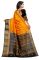 Mahadev Enterprises Orange And Black Kanjiwaram Silk Saree With Running Blouse Pics