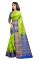 Mahadev Enterprises Green And Blue Kanjiwaram Silk Saree With Running Blouse Pics