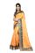 Mahadev Enterprise Orange Heavy Paper Silk Saree With Jacquard Blouse Pics