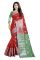 Mahadev Enterprise Red And Green Cotton Silk Silver Jacquard Saree With Running Blouse Pic