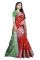 Mahadev Enterprise Red And Green Cotton Silk Silver Jacquard Saree With Running Blouse Pic