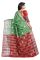 Mahadev Enterprise Green And Red Cotton Silk Silver Jacquard Saree With Running Blouse Pic