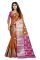 ahadev Enterprise Chiku And Pink Cotton Silk Silver Jacquard Saree With Running Blouse Pic