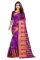 Mahadev Enterprise Purple Jacquard Cotton Silk Saree With Running Blouse Pics