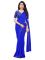 Mahadev Enterprise Nazneen Chiffon Royal Blue Saree With Brocade Blouse Piece ( Code-dc215 Royal Blue )