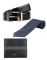 Jl Collections 6 Card Slots Navy Blue Men's Leather Wallet With Tie & Belt (pack Of 3)
