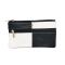 JL Collections Black and White Genuine Leather Rectangle Shape Coin and Key Pouch